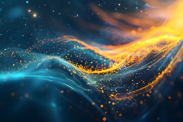 Flowing Ethereal Particles in Vibrant Digital Abstraction