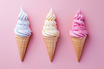 ice cream on color background, dessert, illustration