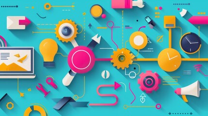 Obraz premium Abstract Illustration of a Complex System