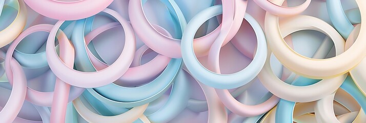 A detailed geometric arrangement of interwoven circles in pastel colors