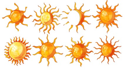 Minimalist Sun Icon Silhouette on Bright White Background