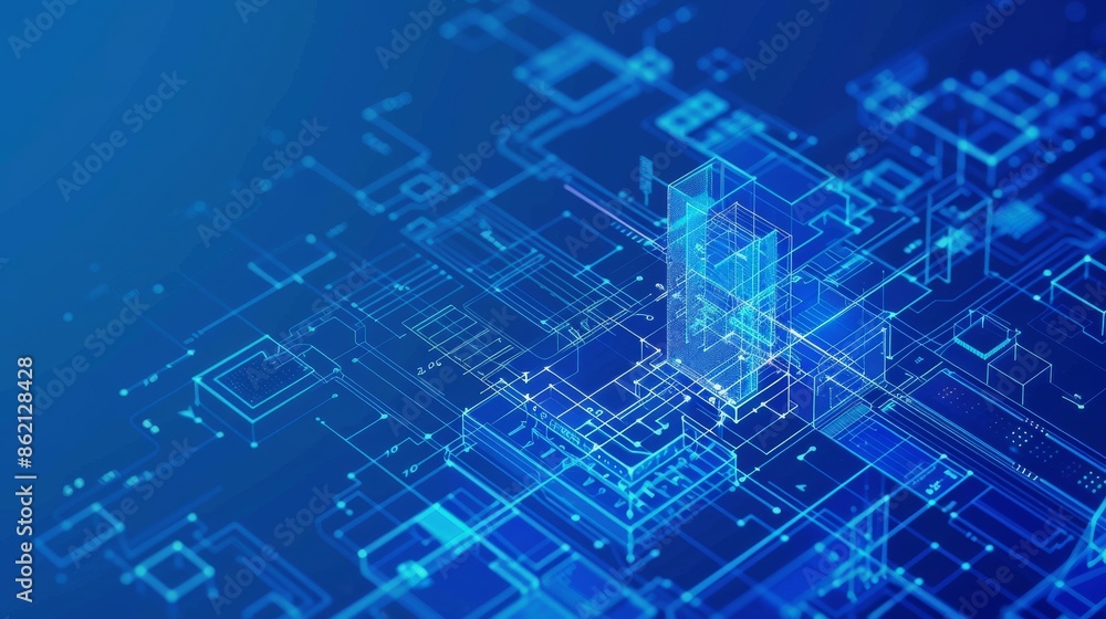 Poster digital circuitry: abstract blueprint of a modern system
