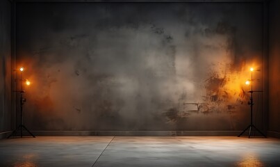 Obraz premium Studio Space with Concrete Wall and Lighting