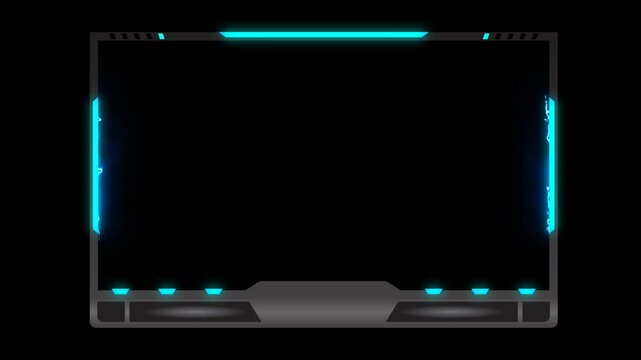 Facecam display overlay for gaming streaming , Animated blue border.