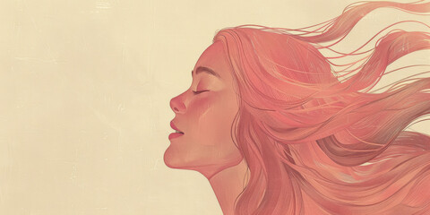 A woman with long red hair is shown with her mouth open