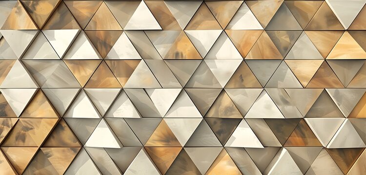 A stunning geometric mosaic of tessellated triangles in cool earth tones
