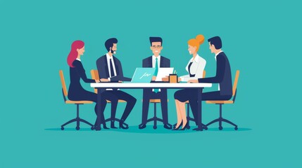 Fototapeta premium Business Meeting with a Team of Professionals
