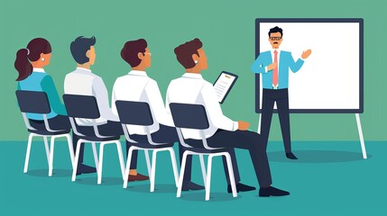 Business Presentation: A Speaker Addresses an Audience
