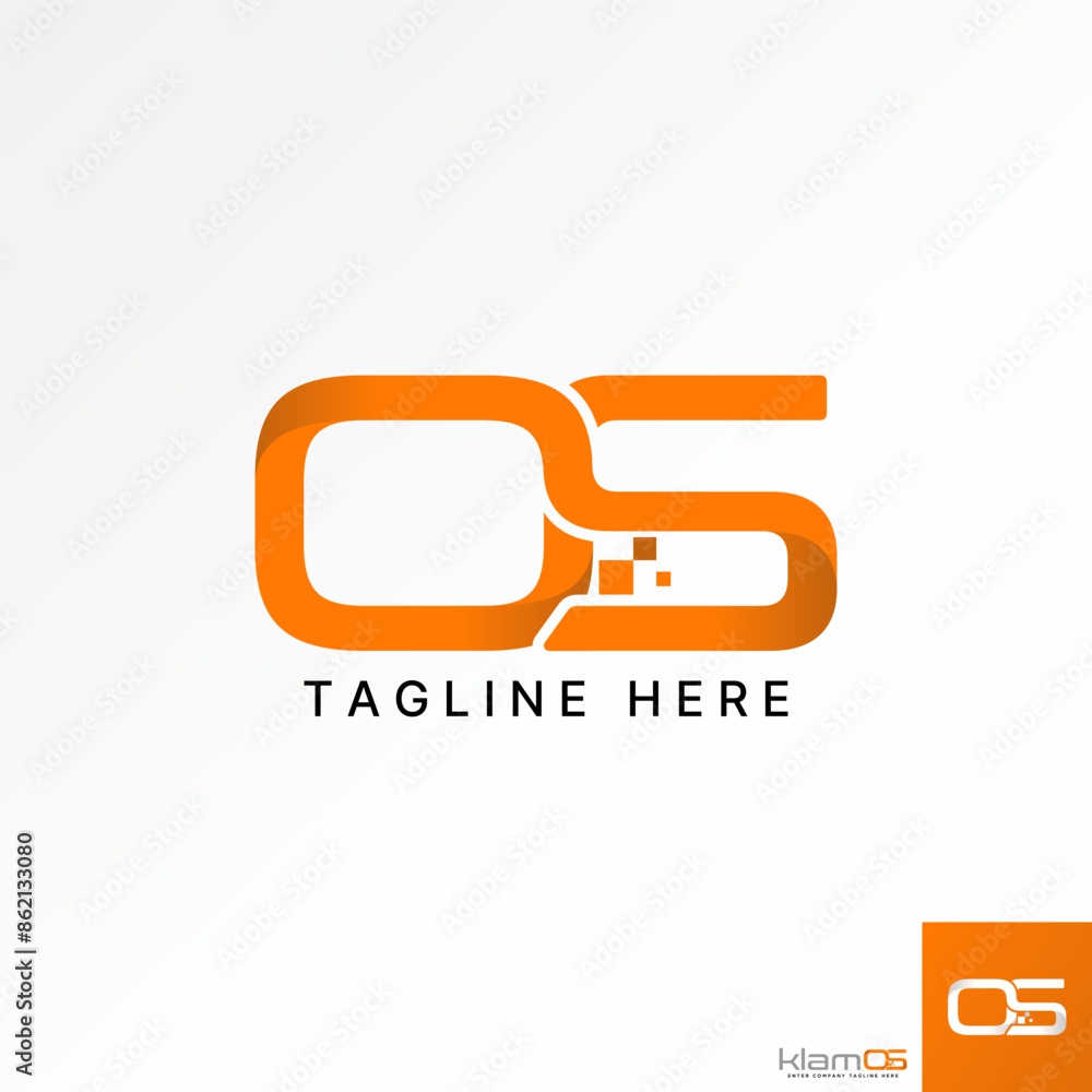 Fototapete logo design graphic concept creative premium vector stock initial os line art cut font connect with 
