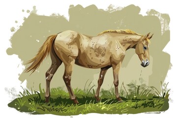 Obraz premium Illustration of cute horse in watercolor style isolated on background