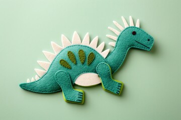 Fototapeta premium embroidered art of cute dinosaurus cute Spinosaurus, embroidered, fashion, art, textile, dinosaur, design, vector, fabric, retro, decoration, print, illustration, graphic,, kids