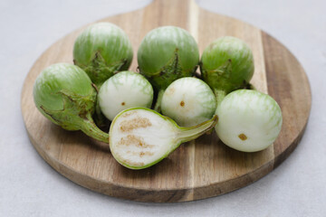 Thai green eggplant, fresh organic vegetables