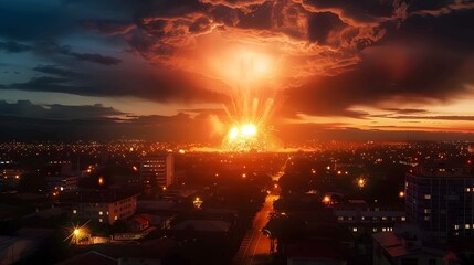 Simulated Nuclear Explosion Devastating Asuncin s Cityscape