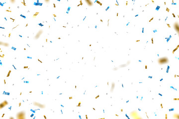 3D gold, blue and silver confetti that floats down to celebrate