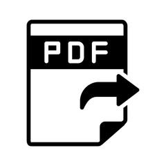 Vector solid black icon for Pdf export