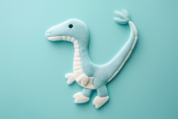 Fototapeta premium embroidered art of cute dinosaurus cute Oviraptor, embroidered, fashion, art, textile, dinosaur, design, vector, fabric, retro, decoration, print, illustration, graphic,, kids