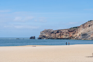 Main beach in Nazare, a surfing paradise town