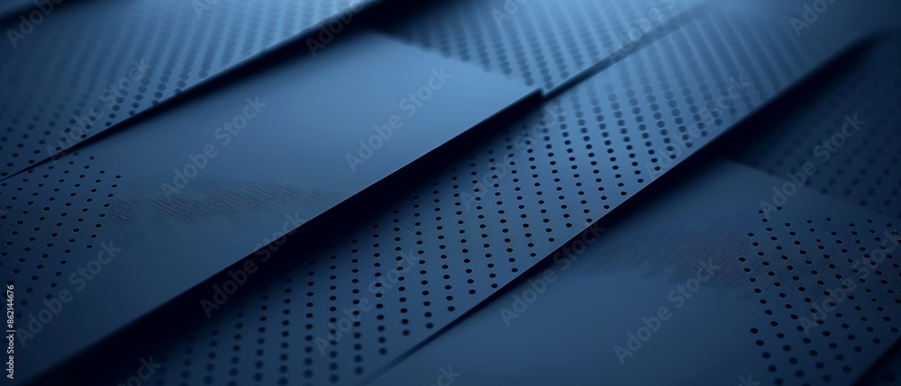 Poster textured blue surface with layered geometric patterns creating a modern aesthetic.