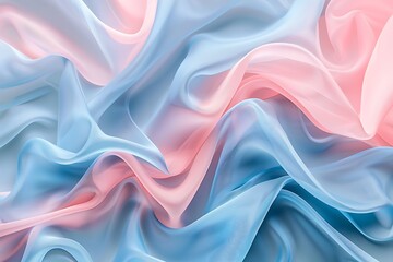 Obraz premium Soft pastel pink and blue abstract waves with a matte finish