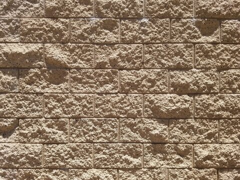 Brown Split Face Concrete Masonry Unit Wall