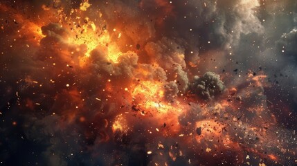 Fototapeta premium Fiery Chaos. Explosive disaster concept