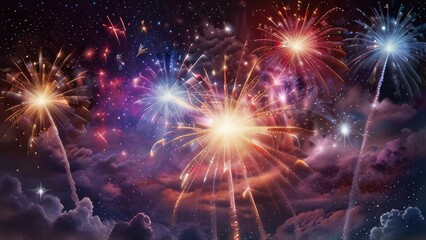 Fototapeta premium fireworks in the night sky