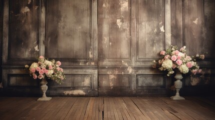 Vintage backdrop with weathered elegance