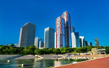 Obraz premium Architecture of Yeouido district in Seoul, South Korea