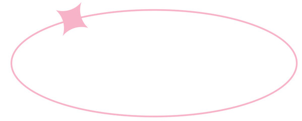 Pink Line Circle Shape Element