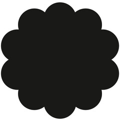 Black Scalloped Circles Shape Badges