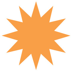Orange Modern Star Element