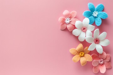 embroidered of cute  flowers handmade colors cute, art, design, cute, embroidery, handmade, illustration, decoration, vector, , pattern, fashion, pink Background