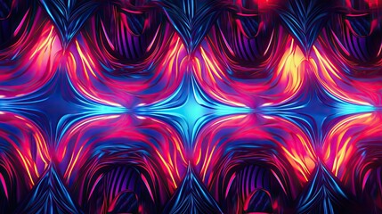 Vibrant neon lights pulsating in abstract patterns