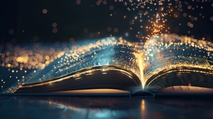 Open Book with Golden Sparks