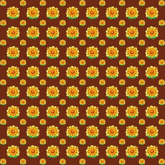 colorful pattern design of autumn theme, sun flower pattern