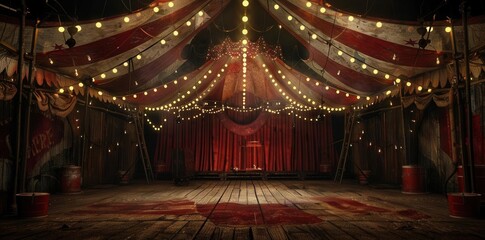 Haunting Wonderland. Spooky circus carnival concept