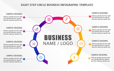 Circle infographics with eight step process