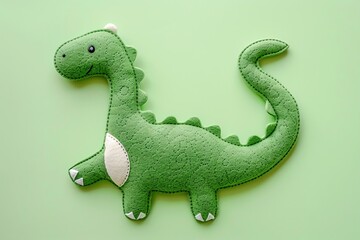 cute embroidered dinosaurus Diplodocus, 3d illustration, pattern, frame, funny, handmade, jurassic, lizard, monster,