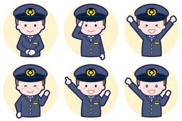 男性運転手のポーズセット_01