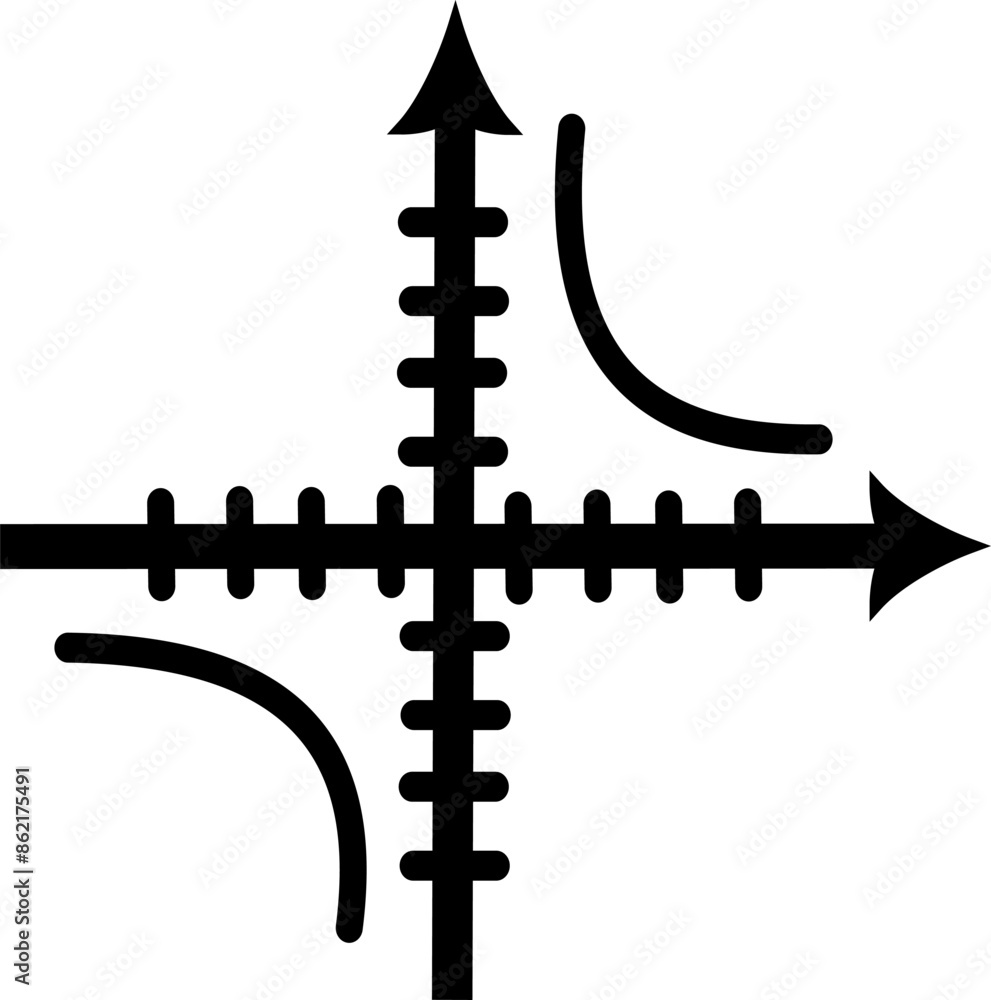 Poster axis line icon, hyperbola, coordinate geometry icon. replaceable vector design.