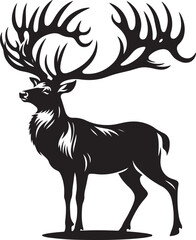 Vector wild Buck flat silhouette vector image illustration isolated  on white background
