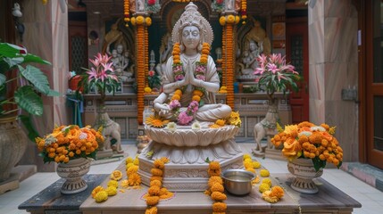 Fototapeta premium Ganesh Chaturthi Festival with Ganesha Statue