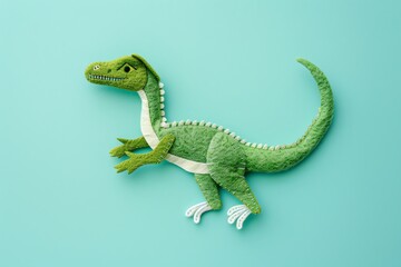 Fototapeta premium dinosaurus Compsognathus, Dinos Saurus embroidered doll, cute, adorable for toddlers