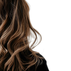 Obraz premium Vibrant Red Curly Hair Side Profile on Neutral Background