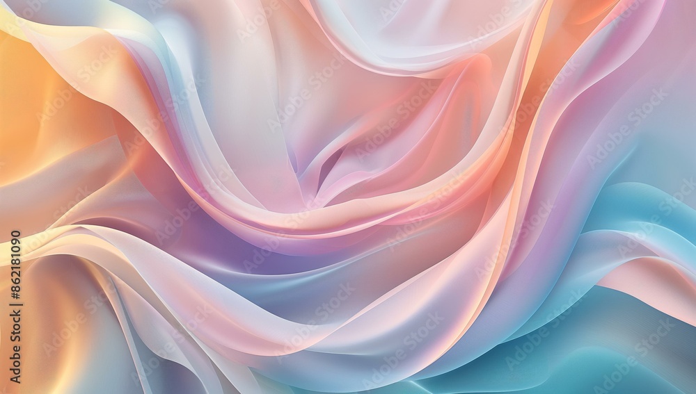 Poster an abstract design featuring vibrant light waves in shades of blue and orange, creating a dynamic an