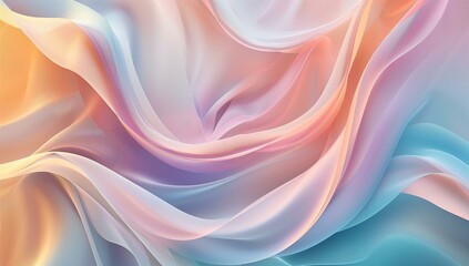 Obraz premium An abstract design featuring vibrant light waves in shades of blue and orange, creating a dynamic and fluid composition.