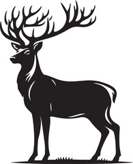 Vector wild Buck flat silhouette vector image illustration isolated  on white background