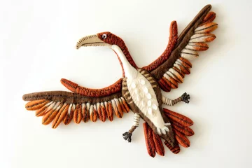 Fototapete Rund dinosaurus  Archaeopteryx, Dinos Saurus embroidered doll, cute, adorable for toddlers © rajagambar99