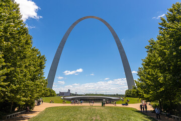The St. Louis Gateway Arch, designed by Finnish architect Eeero Saarinen and completed on October 28, 1965. 