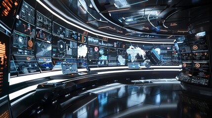 profesional tv studio elegant room green screen, CGI, masking, template studio background , news show , entertainment background  16:9, blue theme